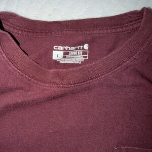Carhartt Men's loose fit large  Burgundy long sleeve